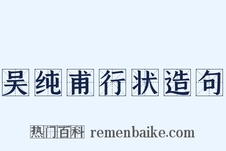 吴纯甫行状造句是什么意思的图片